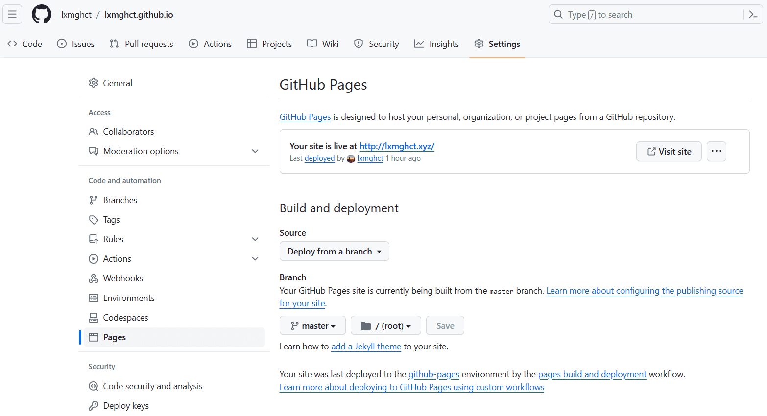 github-page-setting